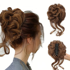 GlamCurls – Voluminöse lockige Haarhaube in Hellbraun