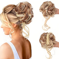 GlamCurls – Voluminöse lockige Haarhaube in Erdbeer-Honigblond