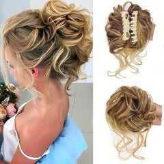 GlamCurls – Voluminöse lockige Haarhaube in Braun und Blond