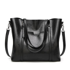 Klara | Luxuriöse Lederhandtasche in Schwarz