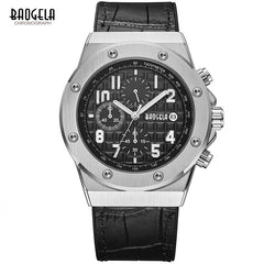 Elegante Luxus-Chronographuhr in Silber Schwarz