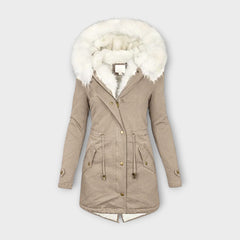 Ivara - Wasserfeste & Pelz-gefütterte Winterjacke in Beige