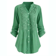 Tanith - Lange Bluse mit Puffärmeln für Frauen in Grün