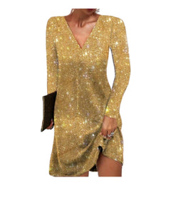 Hannah | Pailletten Cocktailkleid in Gold