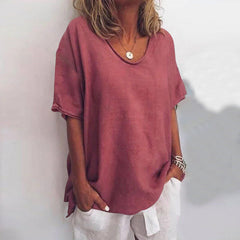 Johanna | Elegantes Shirt mit Rundhalsausschnitt in Rosa