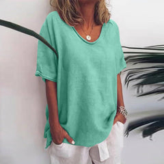 Johanna | Elegantes Shirt mit Rundhalsausschnitt in Grün