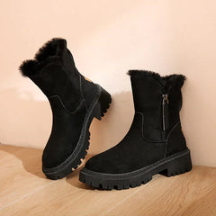 Damen Winter Thermo-Knöchel Stiefel | Warme in Schwarz