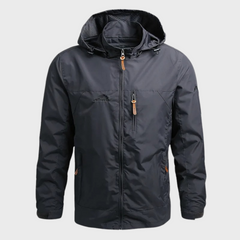 Herren Kapuze Regenjacke | Wasserdichte in Grau