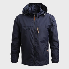 Herren Kapuze Regenjacke | Wasserdichte in Blau