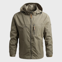 Herren Kapuze Regenjacke | Wasserdichte in Khaki
