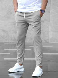 Ryan | Herren Legere Kordelzug Stretchhose in Grau