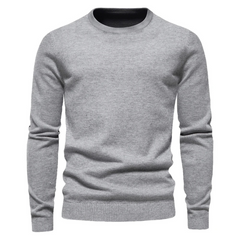Herren-Pullover mit Rundhalsausschnitt in Grau