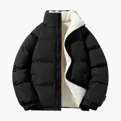Herren Steppjacke mit Fleecefutter in Schwarz