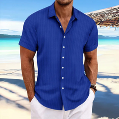 Herren Elegantes Jacquardhemd | Vielseitig und Stilvoll in Königsblau