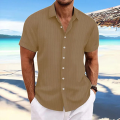Herren Elegantes Jacquardhemd | Vielseitig und Stilvoll in Hellbraun