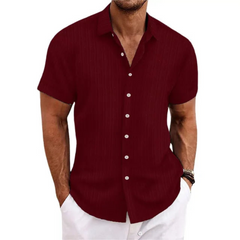 Herren Elegantes Jacquardhemd | Vielseitig und Stilvoll in Dunkelrot