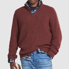Herrenpullover mit Reißverschluss – Business-Casual-Stil, vielseitig für elegante Anlässe in Rot