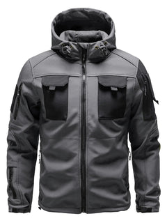 Tobias | Wasserabweisende Softshell Jacke mit Kapuze in Grau