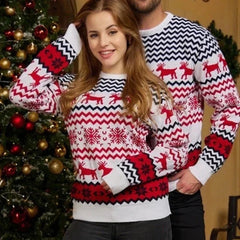 Herren Weihnachtspullover Festliches Design Weicher Acrylstoff in Weiß