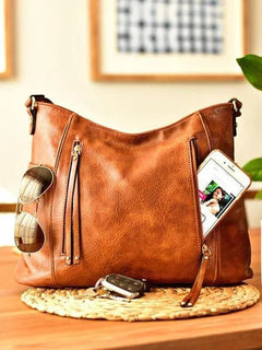 Georgia | Stilvolle Vintage-Ledertasche in Braun