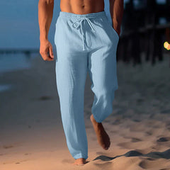 Matthew - stylische leinenhose für herren in Blau