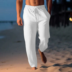 Matthew - stylische leinenhose für herren in Weiß