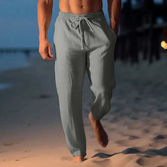 Matthew - stylische leinenhose für herren in Grau