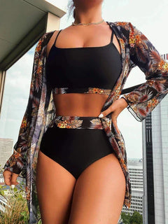 Gabriela® | Stilvolle bedruckte High-Waist-Bademode in Rot