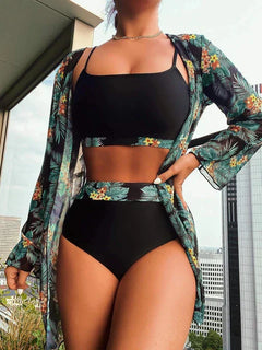 Gabriela® | Stilvolle bedruckte High-Waist-Bademode in Grün