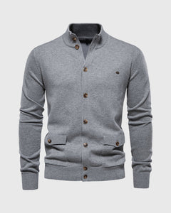 Leonard | Knopf-Cardigan in Hellgrau