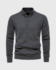 Leonard | Knopf-Cardigan in Dunkelgrau