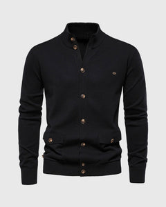 Leonard | Knopf-Cardigan in Schwarz