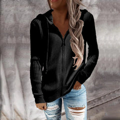 Isabel | Stylischer Zip Hoodie für lässige Outfits in Schwarz