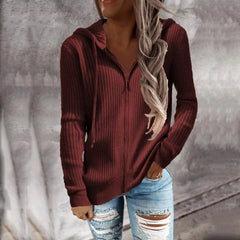 Isabel | Stylischer Zip Hoodie für lässige Outfits in Burgund