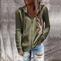 Isabel | Stylischer Zip Hoodie für lässige Outfits in Armeegrün