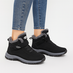 Ivy | Plüschgefütterte Winter-High-Top-Schneesneaker für Damen in Schwarz