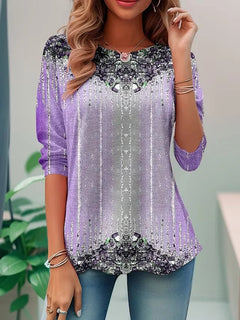 Jessika | Elegantes Loose Fit Pailletten Top in Hellviolett
