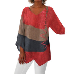 Juliane | Retro Grafik T Shirt in Rot