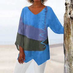 Juliane | Retro Grafik T Shirt in Blau