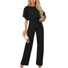Lila - Hochgeschnürter Jumpsuit mit hoher Taille in Schwarz