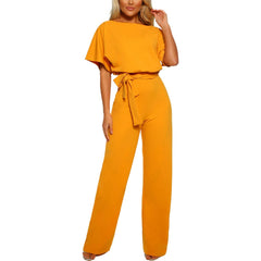 Lila - Hochgeschnürter Jumpsuit mit hoher Taille in Gelb