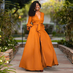 Nova - Langes Sommerkleid für Frauen in Orange