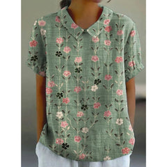 Karin | Lässige Bluse mit Blütenprint in Grün