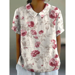 Karin | Lässige Bluse mit Blütenprint in Lila