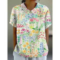 Karin | Lässige Bluse mit Blütenprint in Gelb