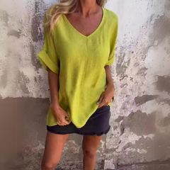 Klaudia | Elegantes zeitloses Top in Gelb