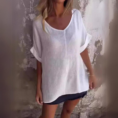 Klaudia | Elegantes zeitloses Top in Weiß