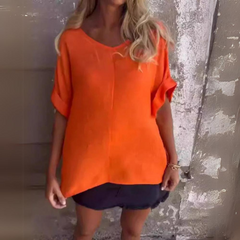 Klaudia | Elegantes zeitloses Top in Orange