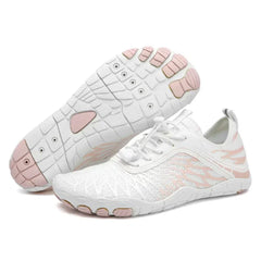Nieves® | Orthopädische Leichtgewicht-Barfuß-Laufschuhe in Weiß-Rosa