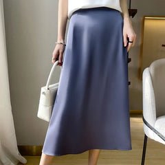 Annette | Seidensatin Mode Röcke in Blau